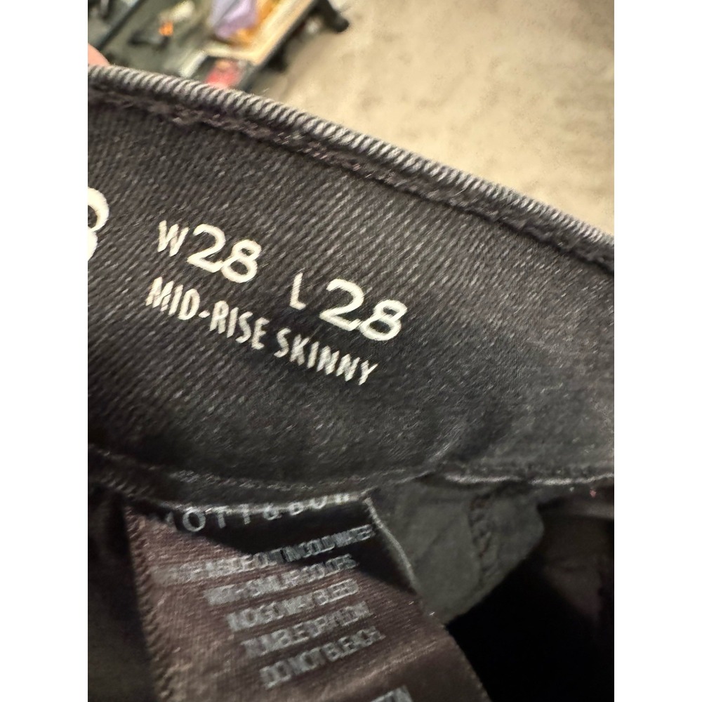 Mott And Bow 28/28 Mid Rise Skinny Black Jeans (M) - Picture 3 of 6